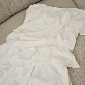 BCBG Max Azria White Ruffled mini dress